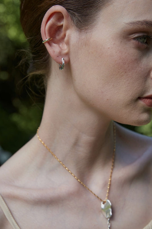 S925 不規則耳環和耳夾 B4037