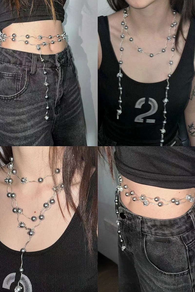 Super long Umochou necklace B4049