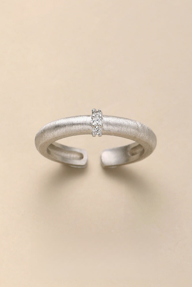 S925サテンブラッシュドオープンリング B4718