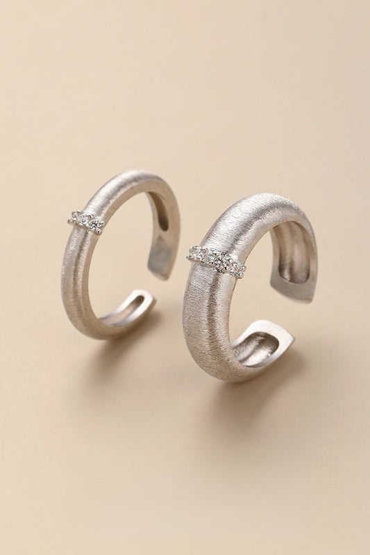 S925サテンブラッシュドインデックスオープンリング B4186