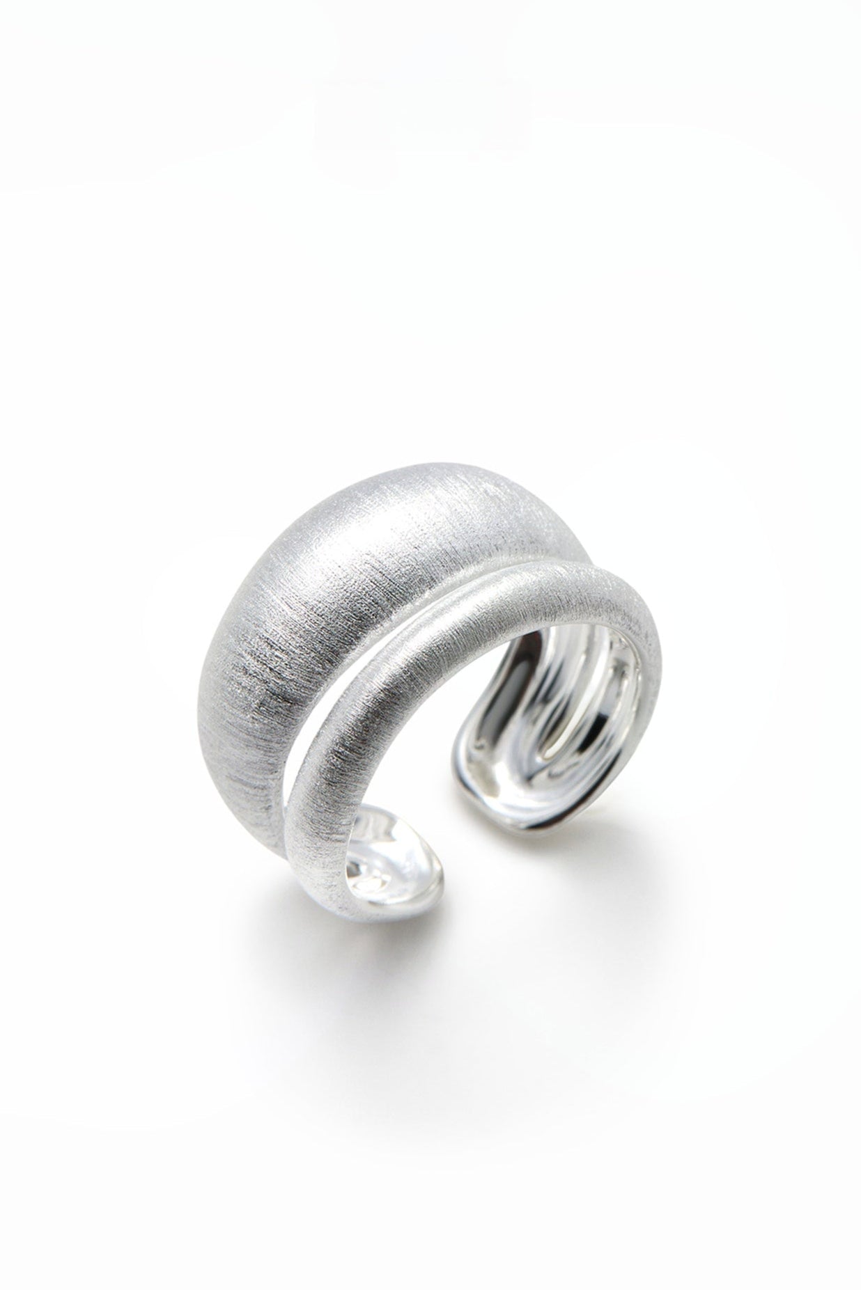 S925プレーンブラッシュドダブルリング B4340