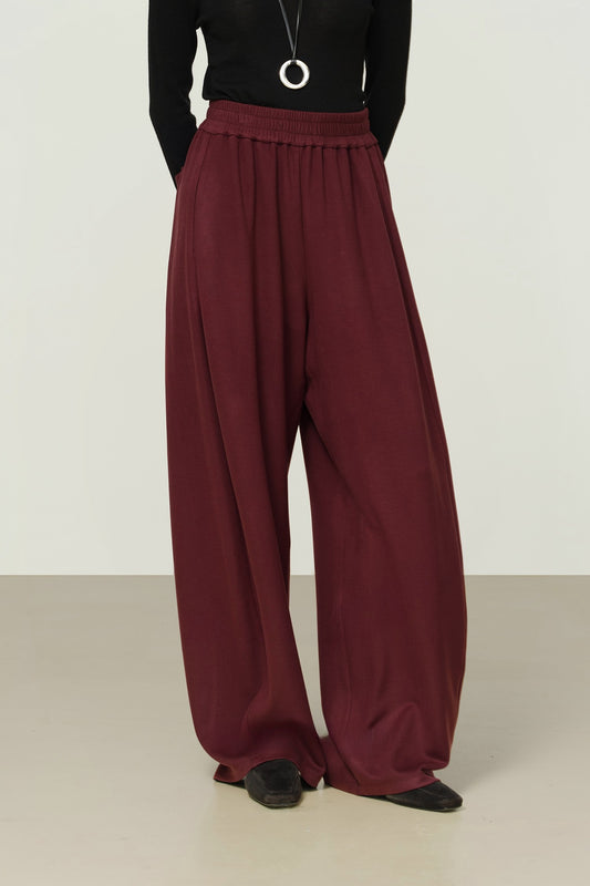 ブラックテクノロジーシンプルゴムウエストワイドパンツ B4483