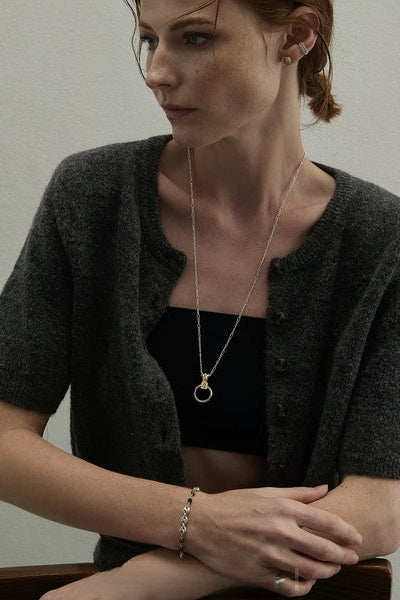 S925 Donut Design Pendant Necklace B4500