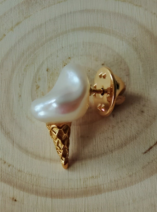 パールアイスクリームブローチ B1554