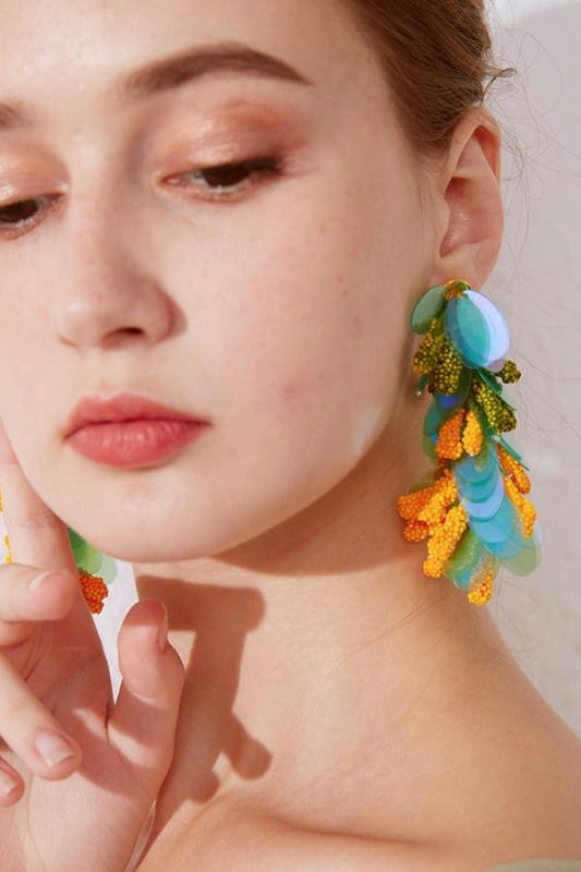 ボリュームスパンコールピアス B1043