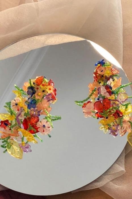 珠花束耳環 B1046