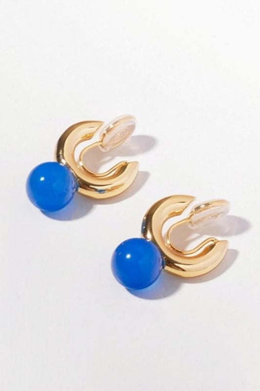 ブルーアゲートイヤークリップB1049