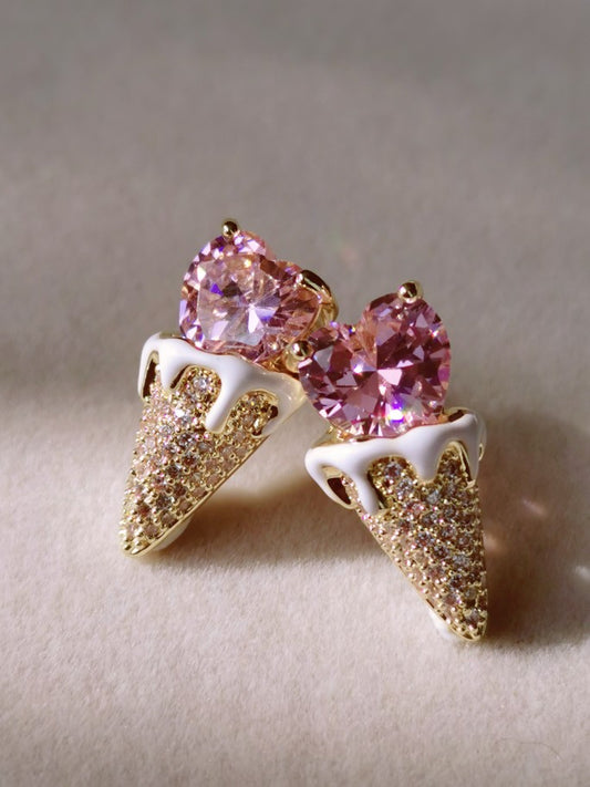 クリスタルラブアイスクリームピアス B1717