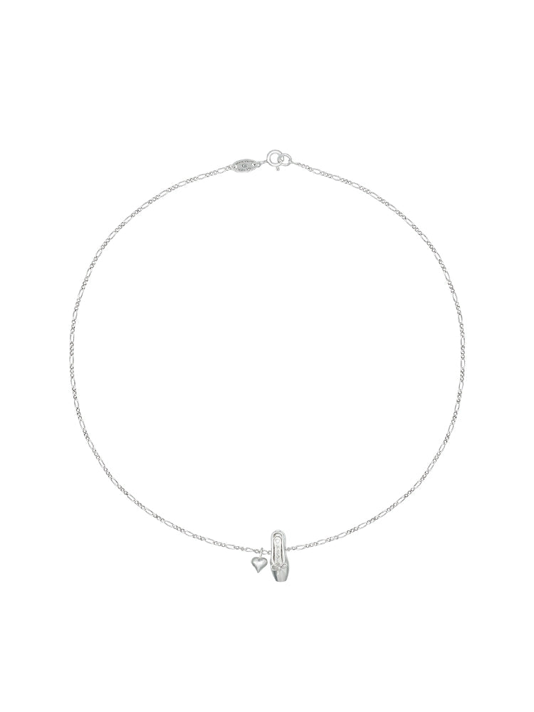 S925 Valley shoes peach heart necklace B2428