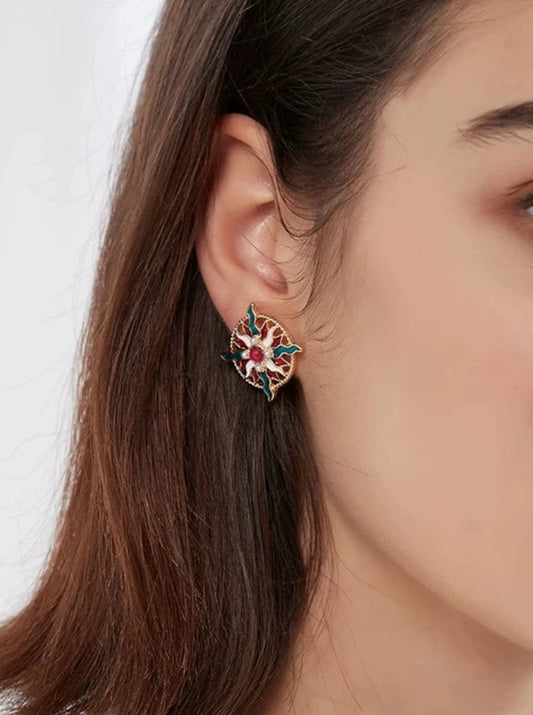 太陽和月亮不對稱耳環 B2556