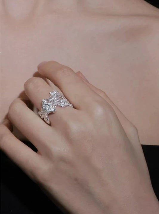 S925 Vintage lace ring B2105