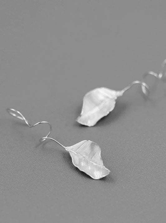 S925 Leaf art earrings B2277