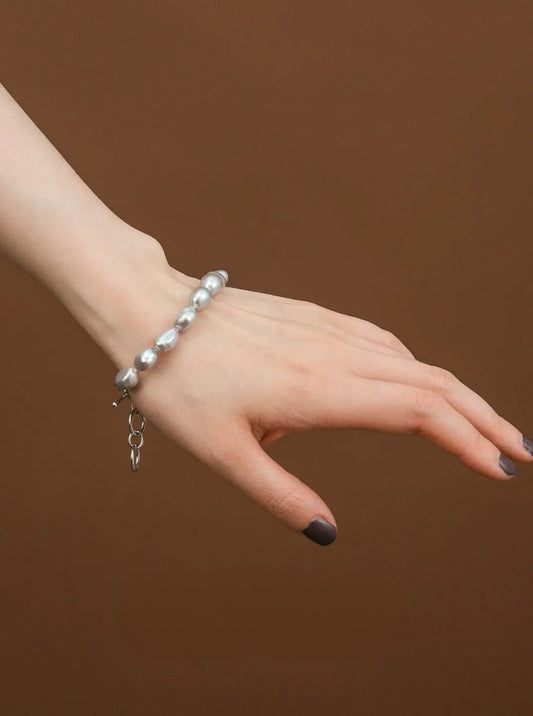 S925 Silver irregular pearl bracelet B2181
