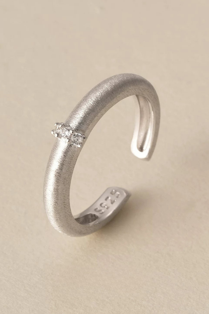 S925サテンブラッシュドオープンリング　B4718