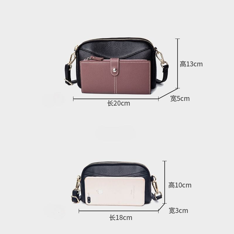 Leather clutch shoulder mini bag B1845