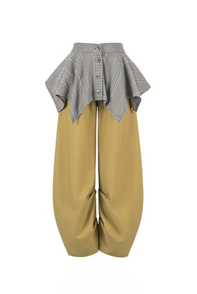 フェイクツーウエストワイドパンツ　B4258