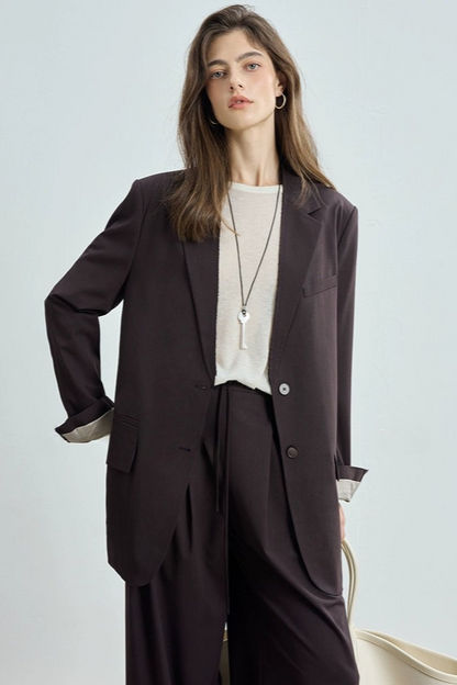 羊毛混紡休閒西裝外套 + 褲子套裝 B4304