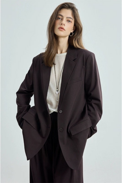 羊毛混紡休閒西裝外套 + 褲子套裝 B4304