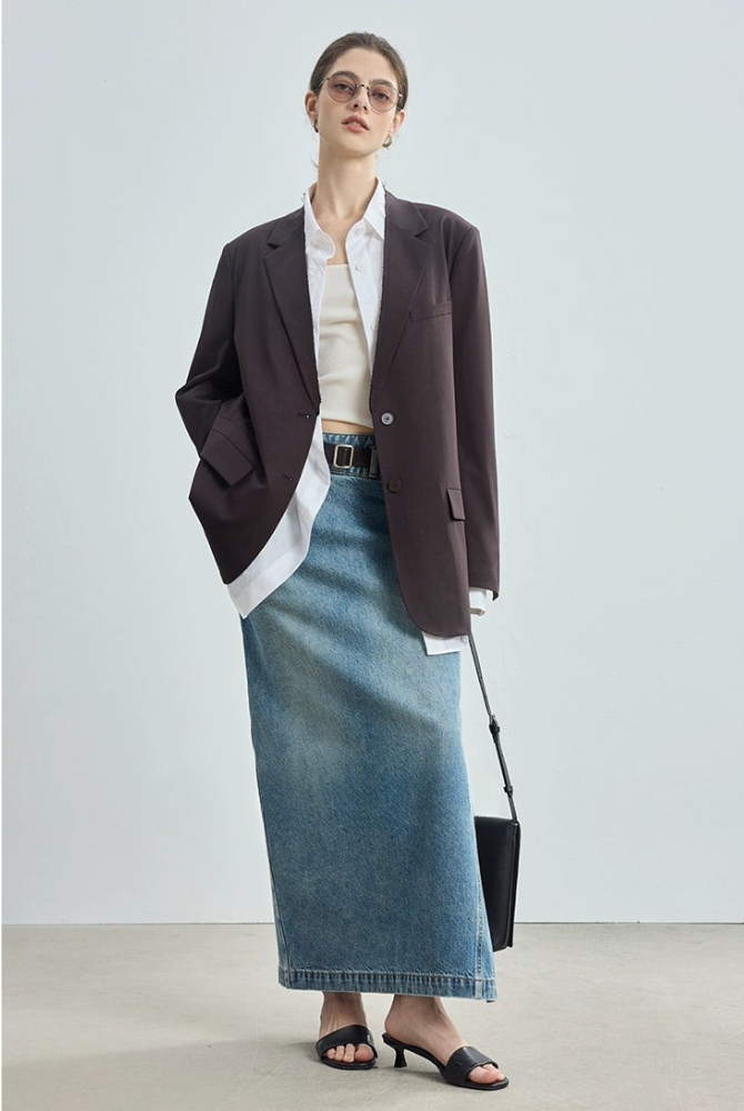 羊毛混紡休閒西裝外套 + 褲子套裝 B4304