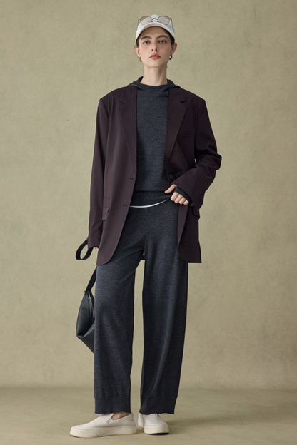 羊毛混紡休閒西裝外套 + 褲子套裝 B4304