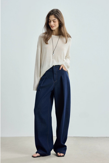 Cashmere blend drop shoulder top B4307