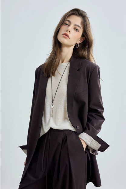 Cashmere blend drop shoulder top B4307