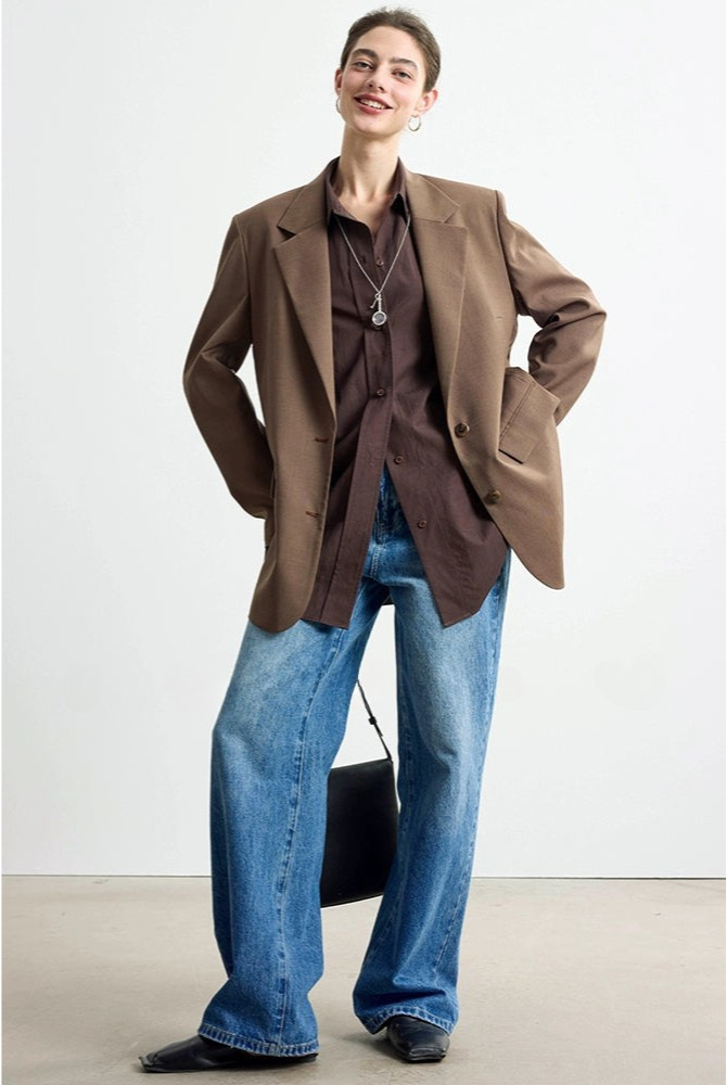 Retro Straight Wide Jeans B4308