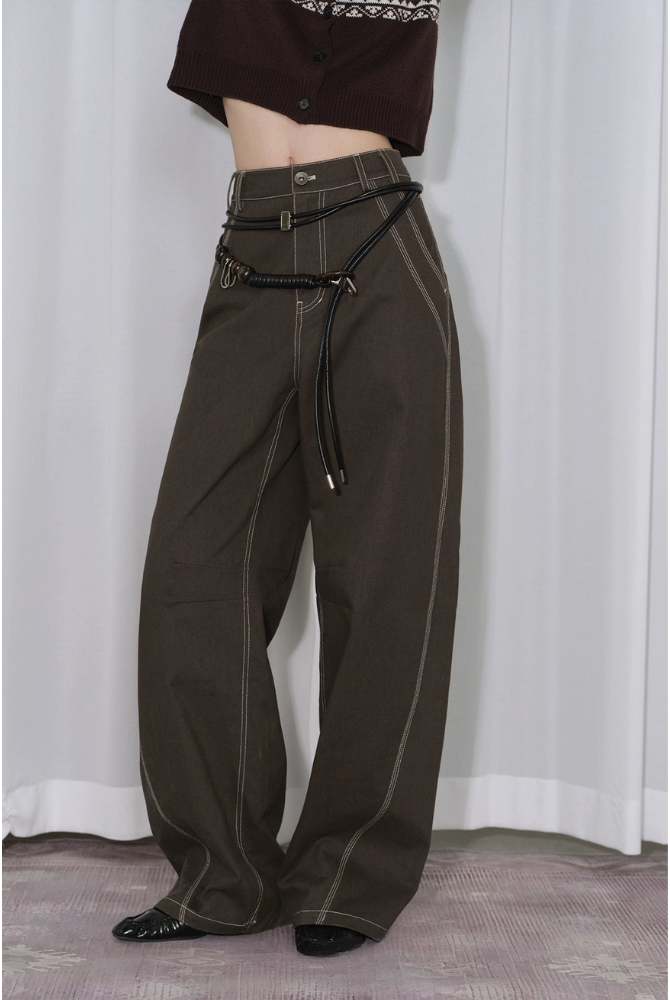 3D 開叉針彎刀香蕉牛仔褲 B4310