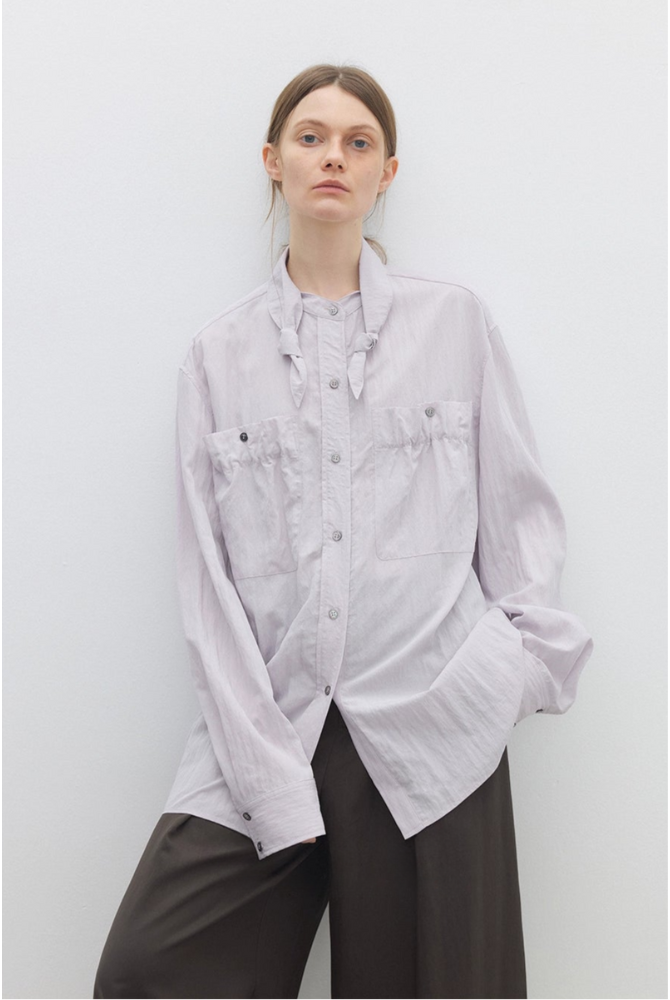 天絲尼龍領結襯衫外套 B4311