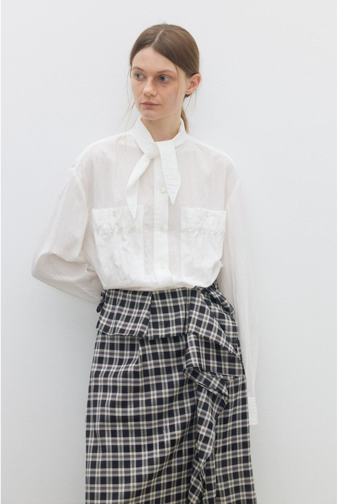 天絲尼龍領結襯衫外套 B4311