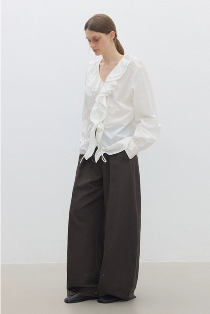 Decorative waist cord scimitar pants B4312