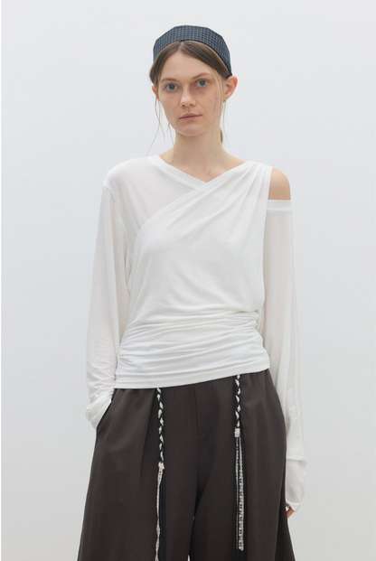 天絲仿兩件式露肩T卹 B4313