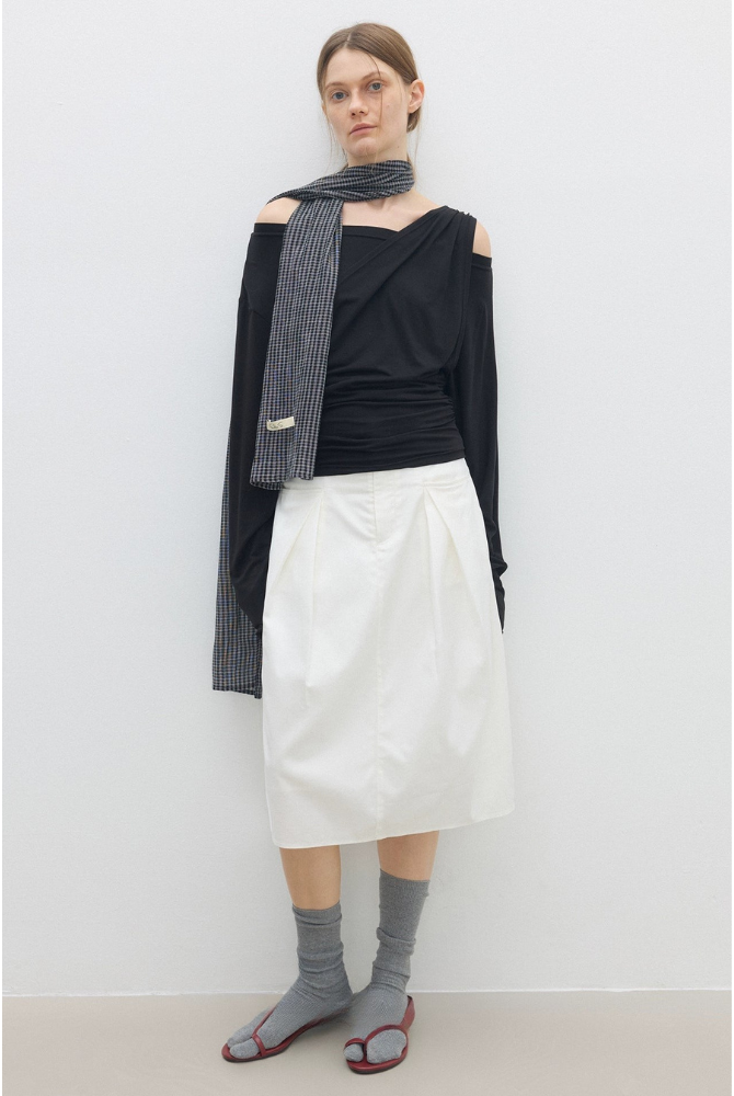 天絲仿兩件式露肩T卹 B4313