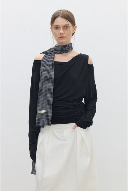 天絲仿兩件式露肩T卹 B4313