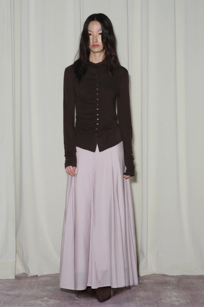 テンセルウールスタックプリーツトップス　B4317