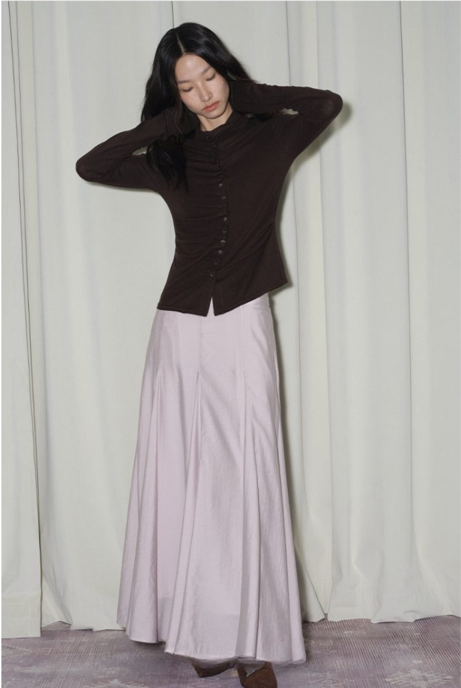 テンセルウールスタックプリーツトップス　B4317