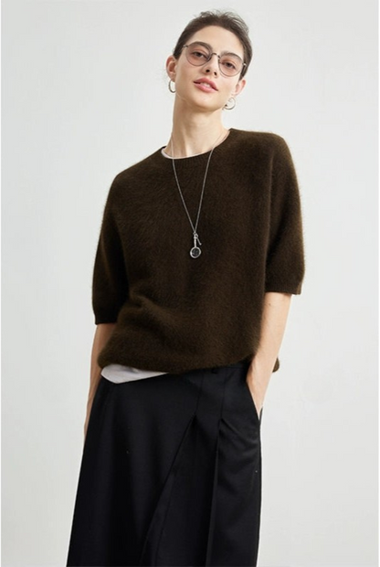 Soft wax wool 5/4 sleeve sweater B4333