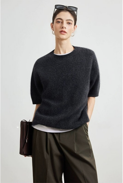 Soft wax wool 5/4 sleeve sweater B4333