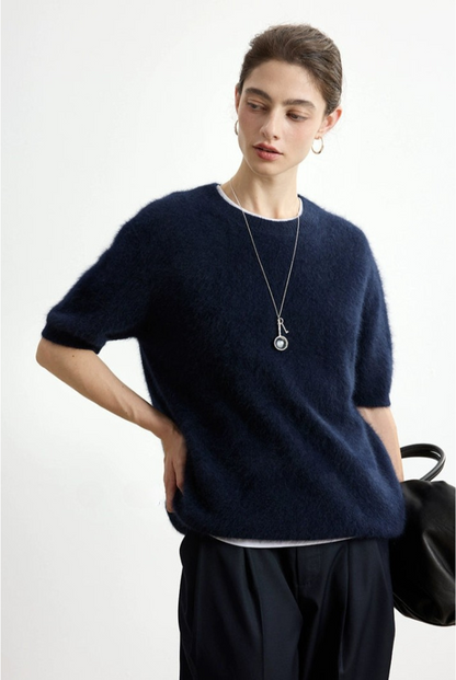 Soft wax wool 5/4 sleeve sweater B4333