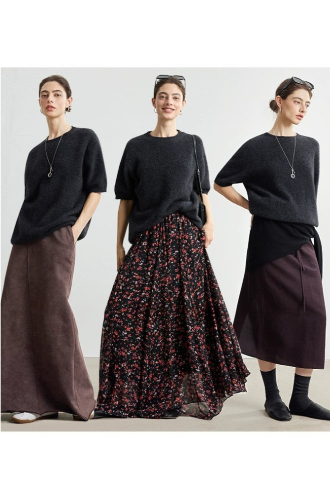 Soft wax wool 5/4 sleeve sweater B4333