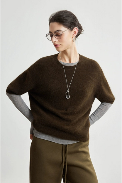 Soft wax wool 5/4 sleeve sweater B4333