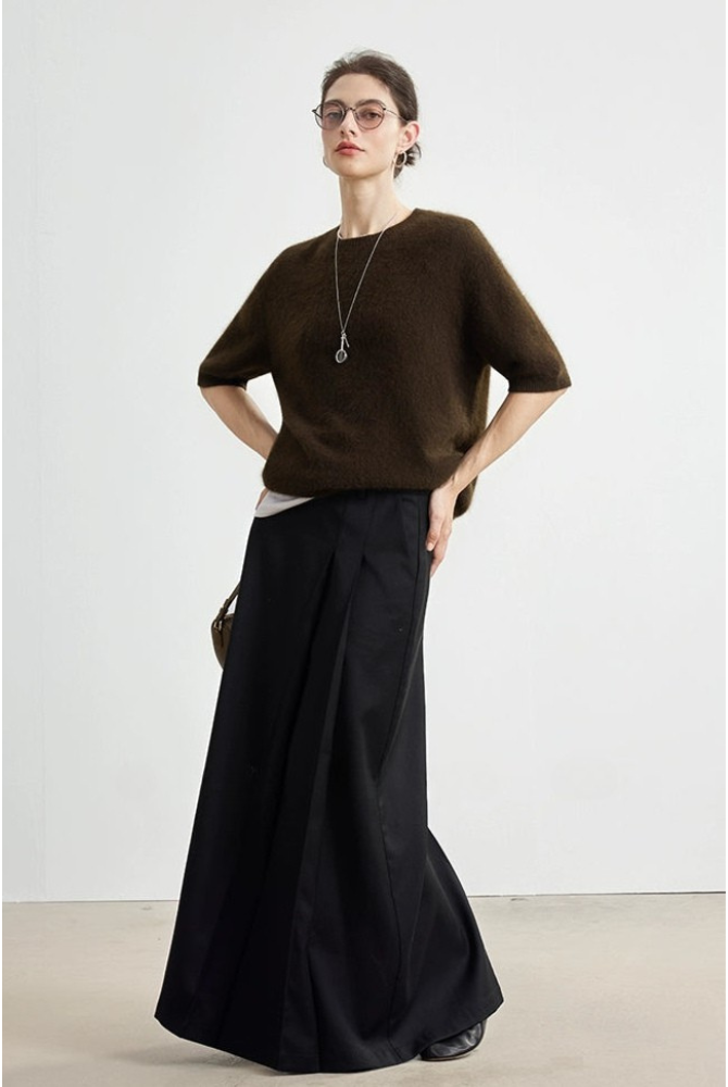 Soft wax wool 5/4 sleeve sweater B4333