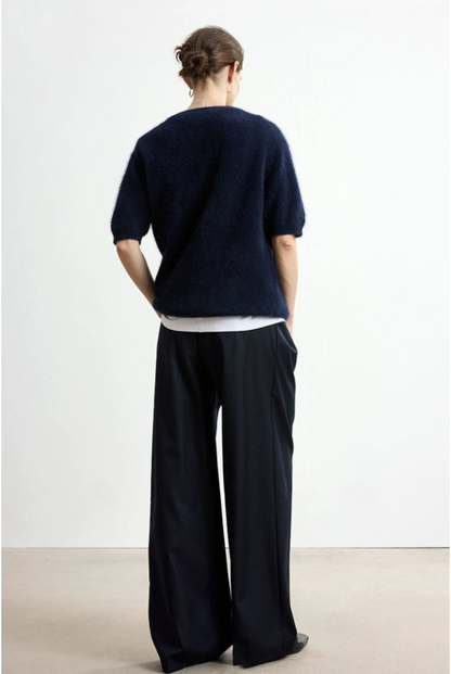 Soft wax wool 5/4 sleeve sweater B4333