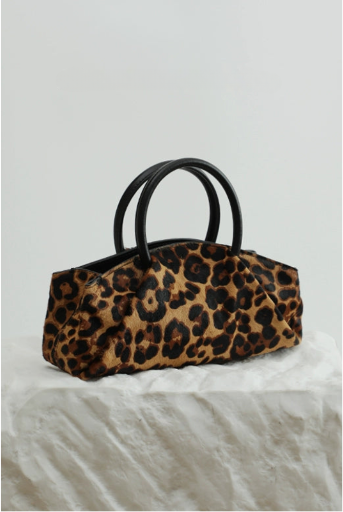 レトロレザーボックスハンドバッグ　B4408