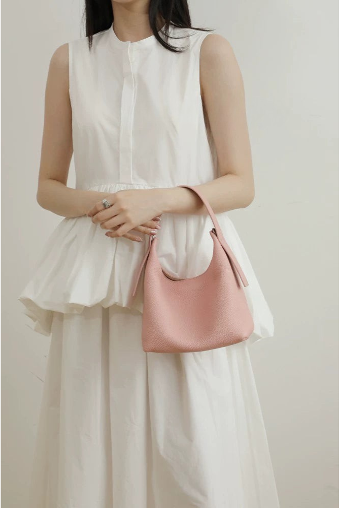 皮革腋下水桶肩背包 B4413