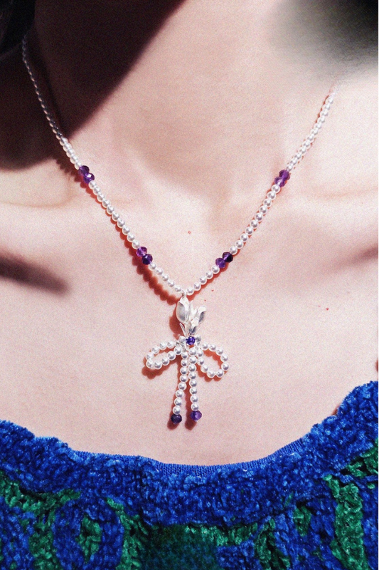 チューリップペンダントパールネックレス　B4469