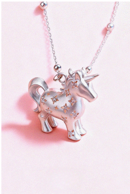 ドリーミーユニコーンS925ペンダントネックレス　B4475