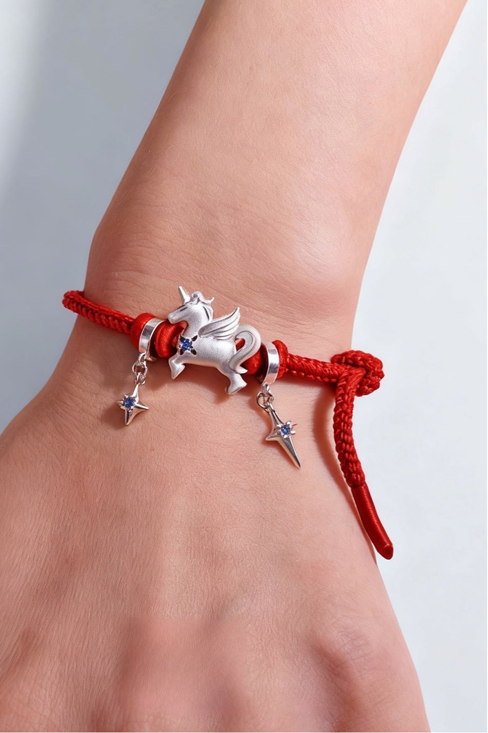 獨角獸紅色繩編手鍊 B4478