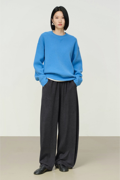 ブラックテクノロジーシンプルゴムウエストワイドパンツ　B4483