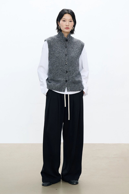 美利奴羊毛立領背心 B4484